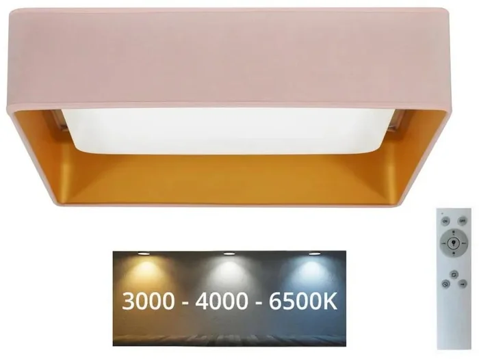 Brilagi Velvet Square LED - Stmívatelné závěsné svítidlo s dálkovým ovládáním, růžová