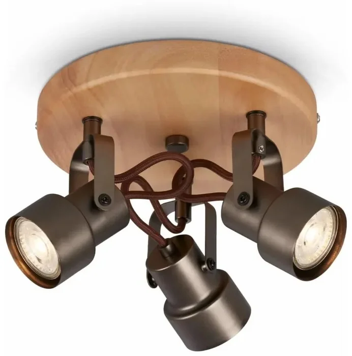Briloner LED Bodové Světlo Spotlight 3xGU10, 5W, 230V, Hnědé