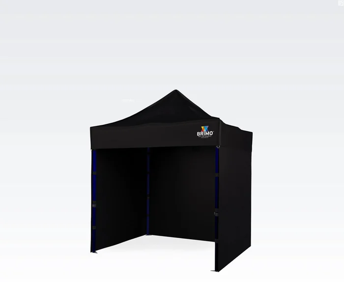 BRIMO Party stan 2x2 m s třemi stěnami, černý, ocelová konstrukce