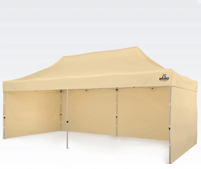 BRIMO Párty Stan 3x6m s 3 Stěnami, Béžový, Ocelová Konstrukce