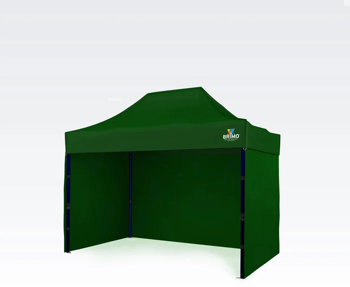 BRIMO Rozkládací stánek 2x3 m s třemi stěnami, zelený, ocelový rám