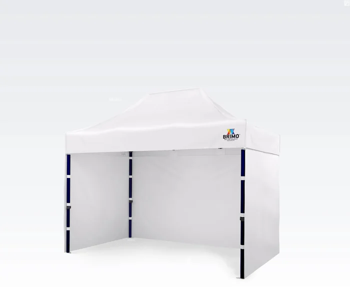 BRIMO Rozkládací stánek 2x3m s třemi stěnami, bílá ocel
