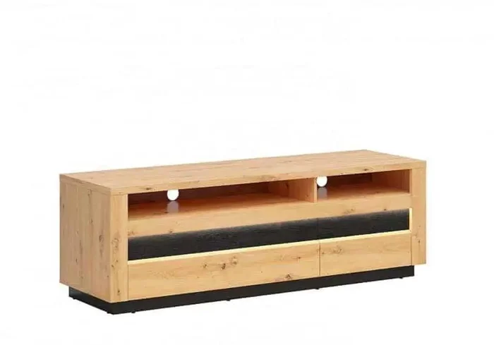BRW OSTIA RTV2S televizní stolek dub artisan/černý lesk