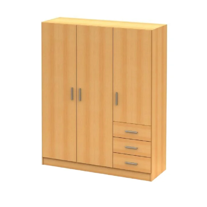 Buková skříň 3 dveře, 3 šuplíky