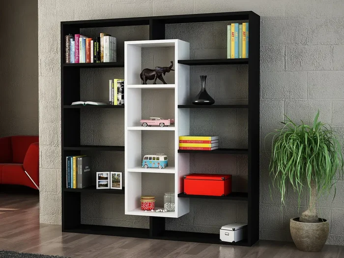 BULDAN policový regál černá/bílá mat