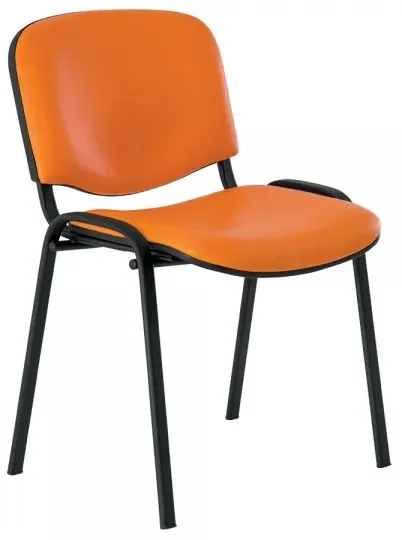 Čalouněná konferenční židle ISO s černými nohami v oranžové