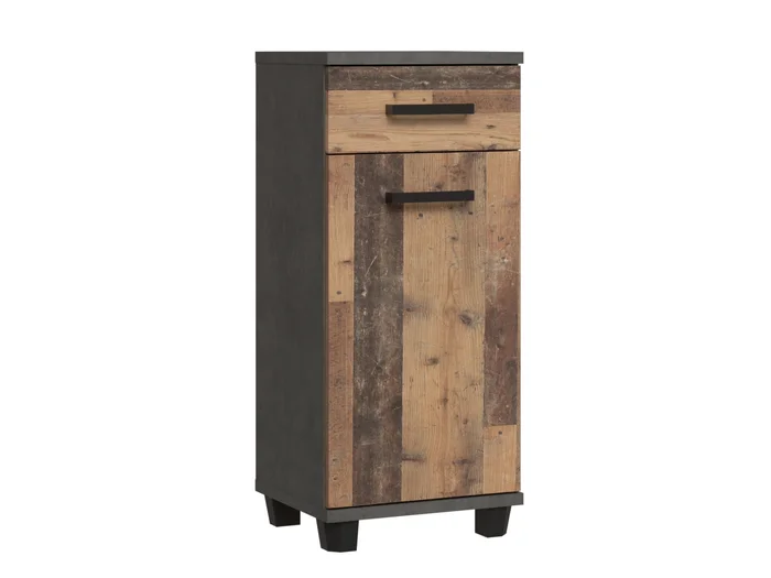 CANELU koupelnová spodní skříňka tmavě šedý beton / old-wood vintage, 5 let záruky