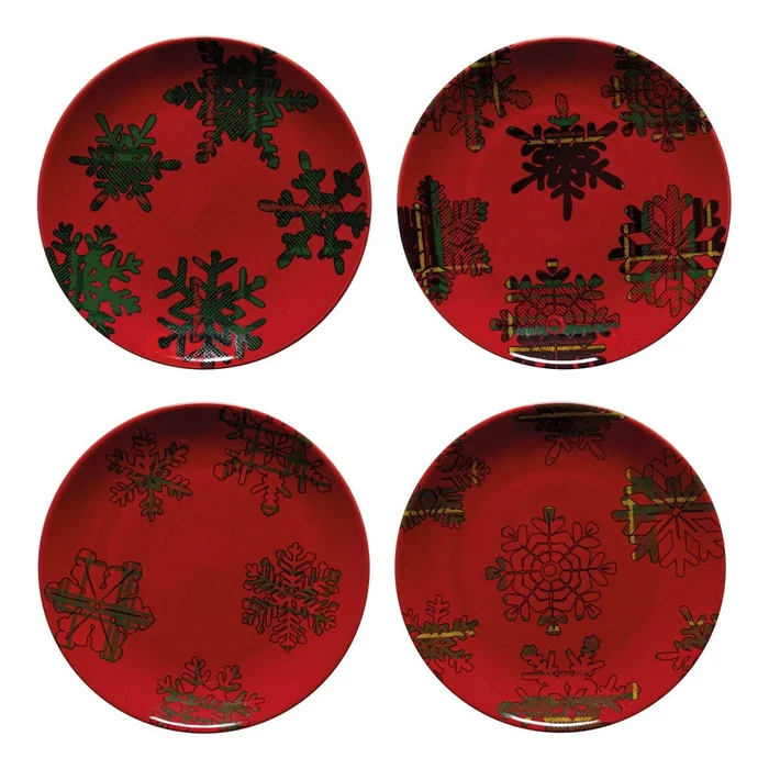 Casafina Snowflake sada 4 dekorativních talířů 21,6 cm