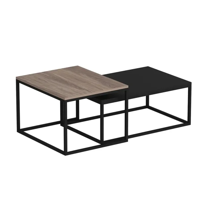 Casarredo DYSTOS Set dvou stolků – ořech a černá