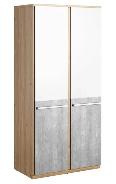 Casarredo Flamy 02 2D šatní skříň dub-nash/šedá/bílá