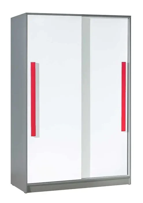 Casarredo GYT 13 Šatní skříň s posuvnými dveřmi – antracit/bílá/červená