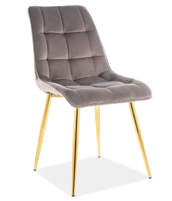 Casarredo Jídelní židle SIK Velvet šedá/zlatá