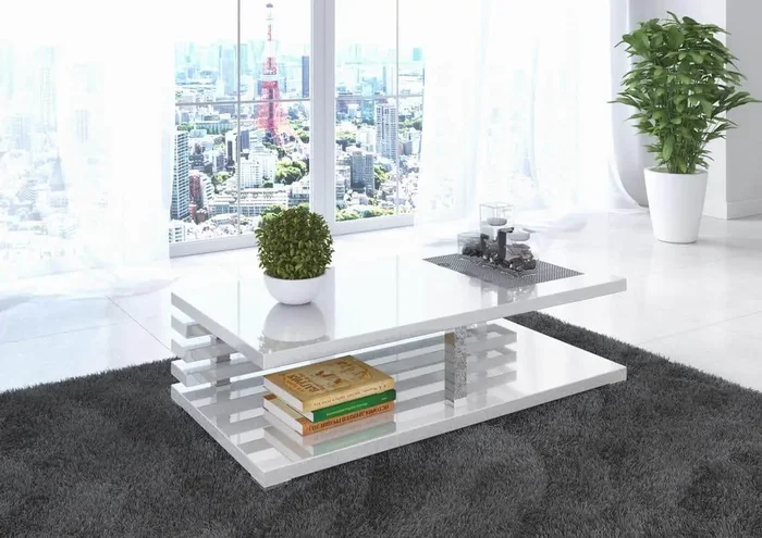 Casarredo Konferenční stolek ARGANIL bílý lesk
