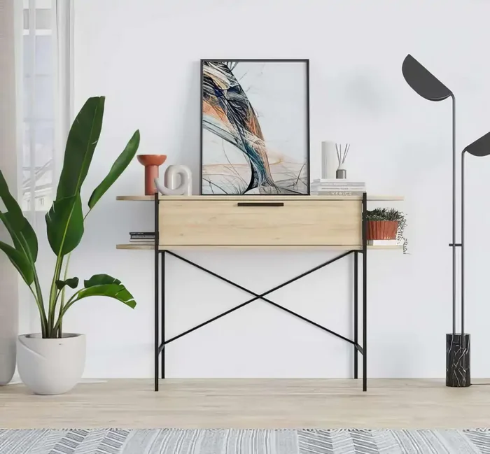 Casarredo Luna – Konzolový stolek dub a bílá Carrara