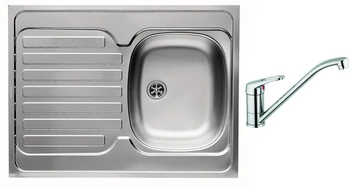 Casarredo nerezový dřez s baterií INTL 1B1D – celoplošný set