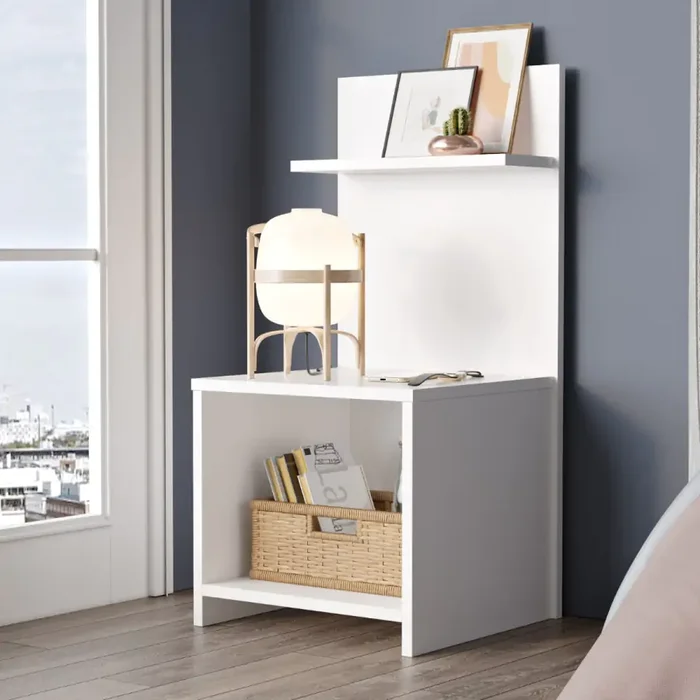 Casarredo Noční stolek s otevřenou přihrádkou, bílý