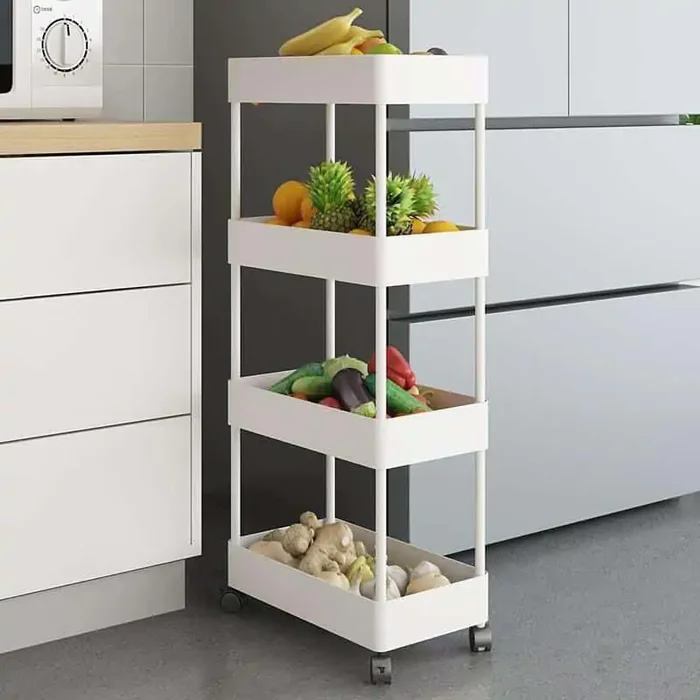Casarredo REGIS 4 Pojízdný regál bílý
