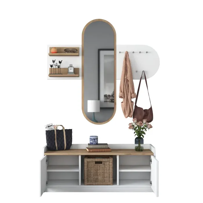 Casarredo RIVOLI Předsíňová stěna – bílá/ořech