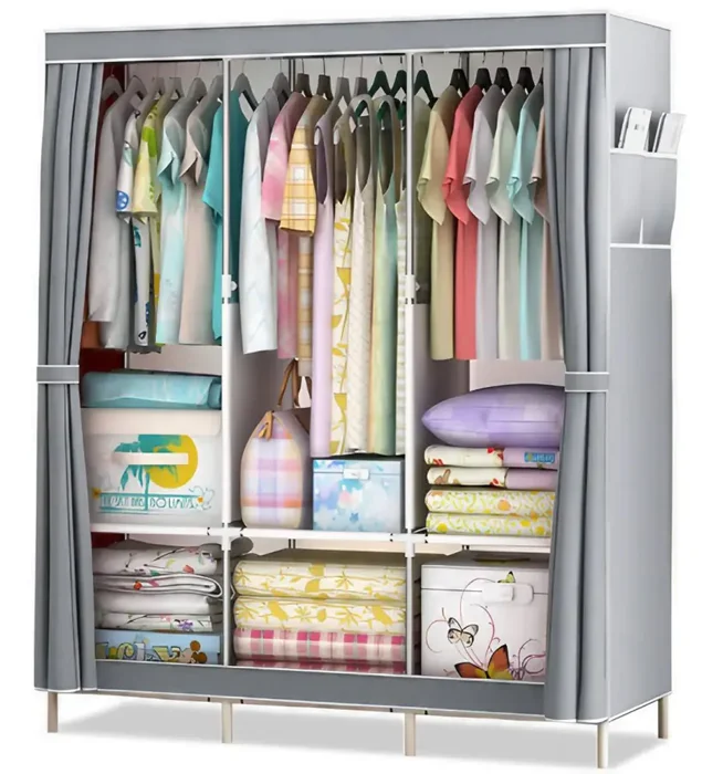 Casarredo Šatní látková skříň GARSY šedá