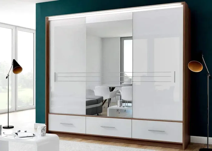 Casarredo Šatní skříň AMSTERDAM s zrcadlem a LED osvětlením