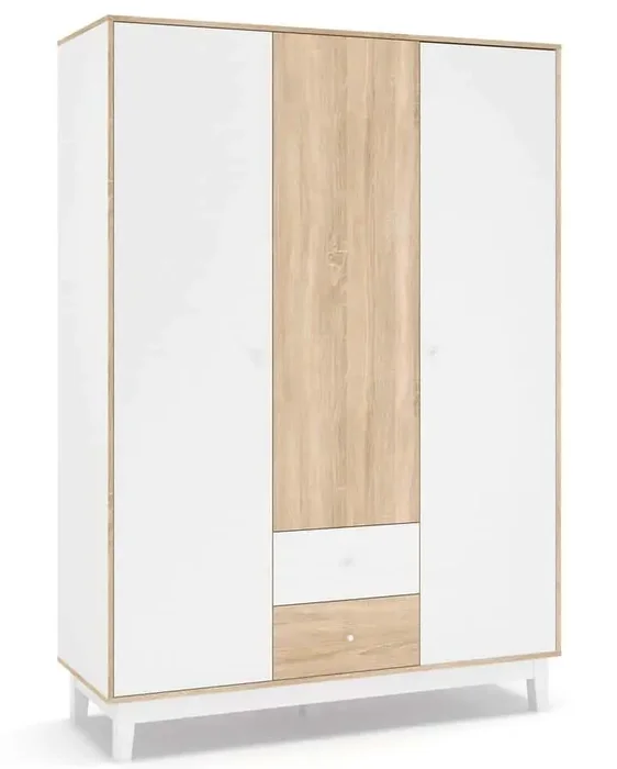 Casarredo Šatní skříň Patricia 3D2S bílá/dub sonoma