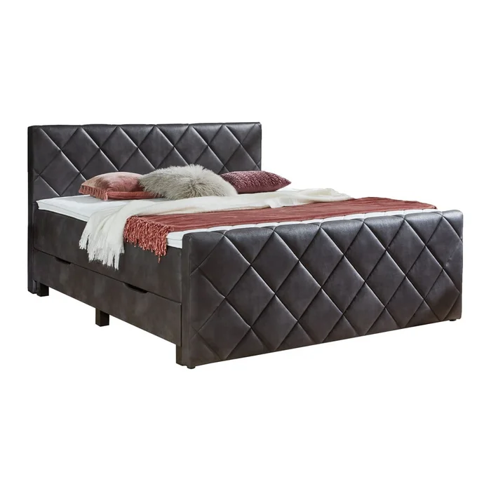 Černá boxspring postel Chester 180x200 cm s úložným prostorem od Rojaplast
