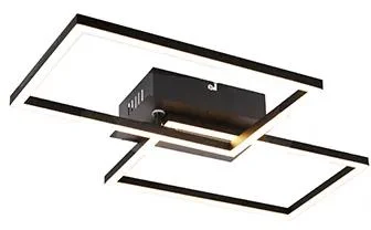 Černá čtvercová stropní LED lampa s 3-stupňovým stmívačem