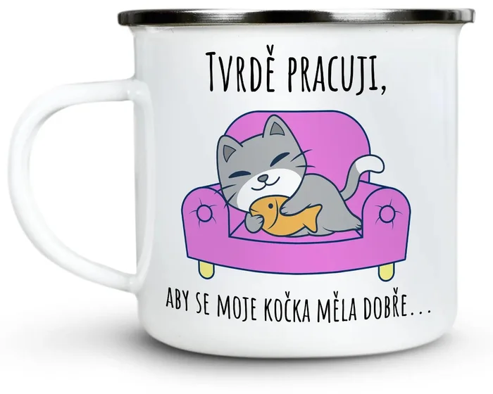 Černá kočka – motivovaný plecháček 300 ml