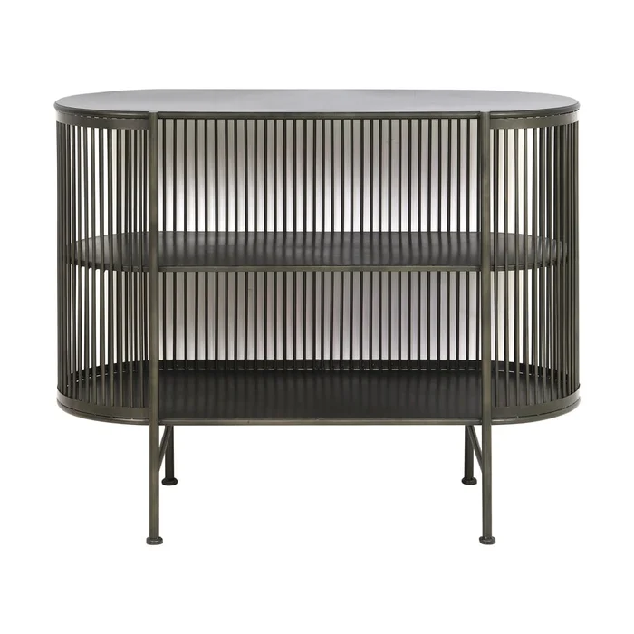 Černá kovová komoda Yinthe 100x80 cm