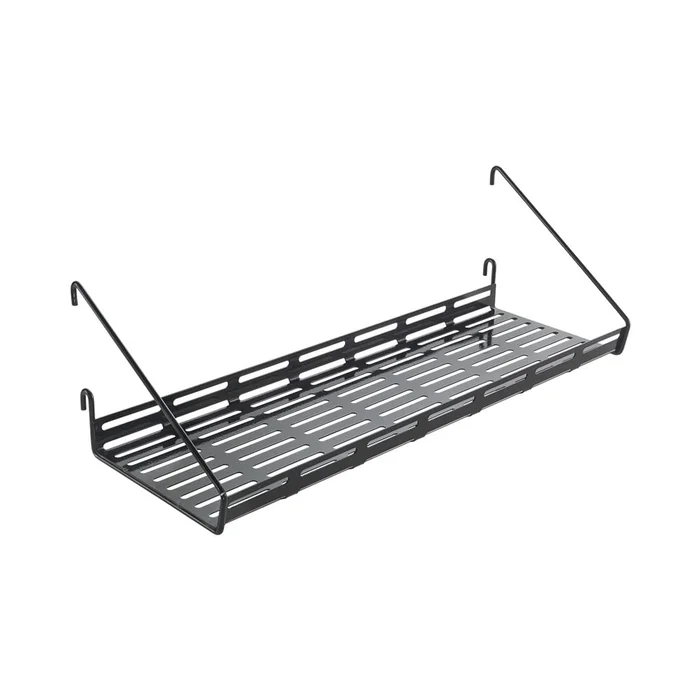 Černá kovová police 43x15 cm Mural Metaltex