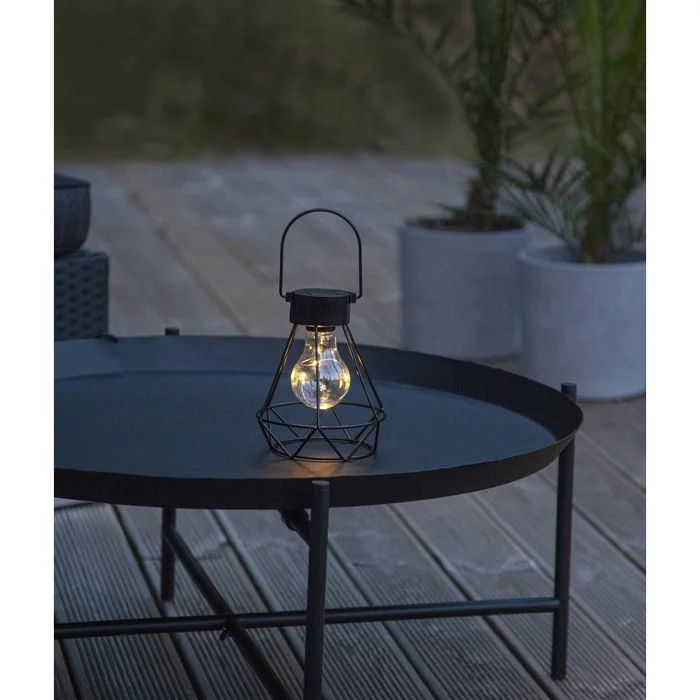 Černá LED lucerna Eddy 15,5 cm