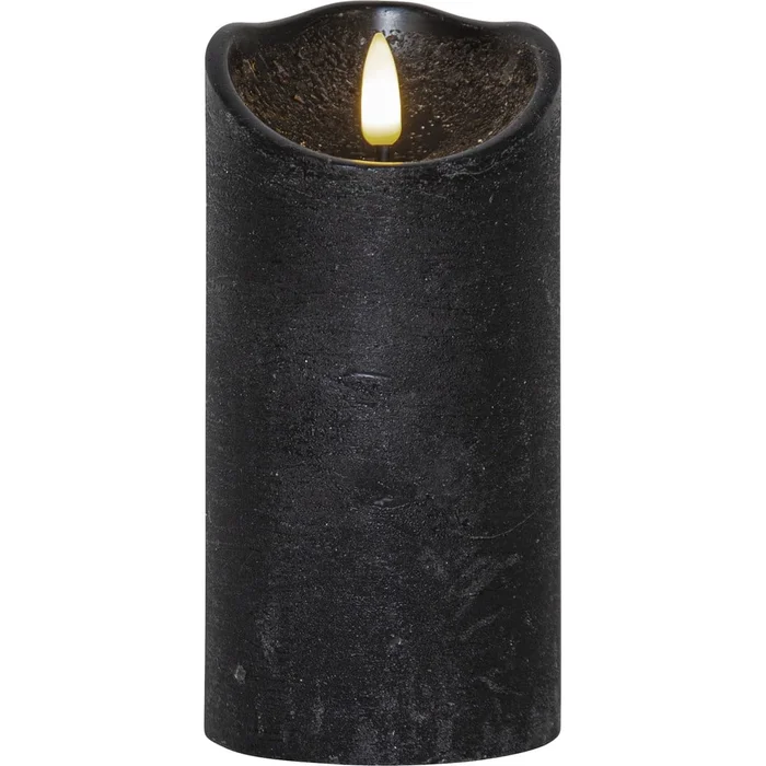 Černá LED vosková svíčka Star Trading Flamme Rustic 15 cm