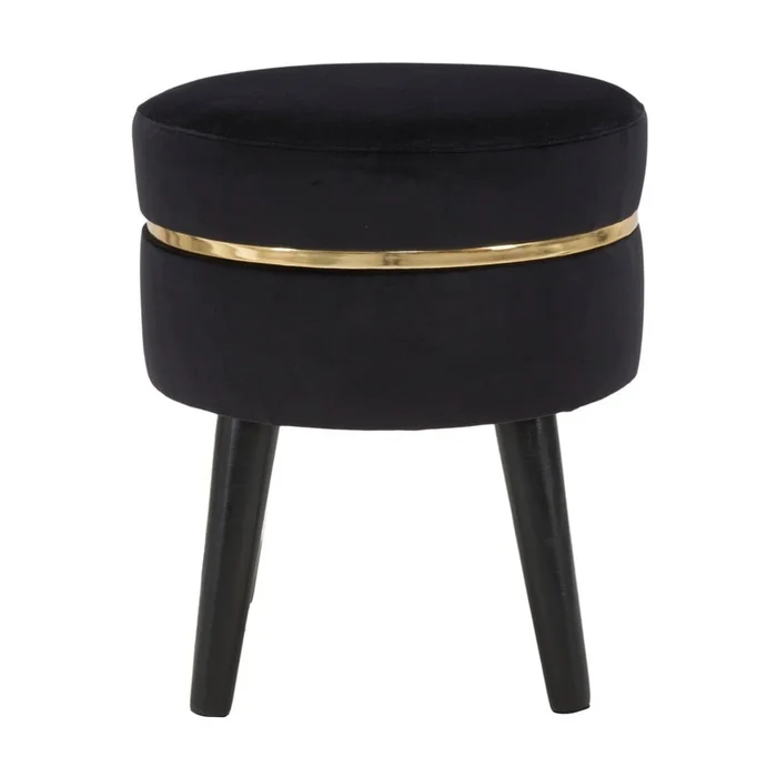 Černá polstrovaná stolička Mauro Ferretti Paris, Ø 35 cm