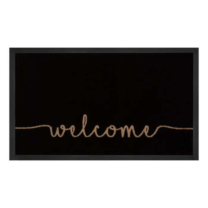 Černá rohožka Hanse Home Cozy Welcome 45x75 cm
