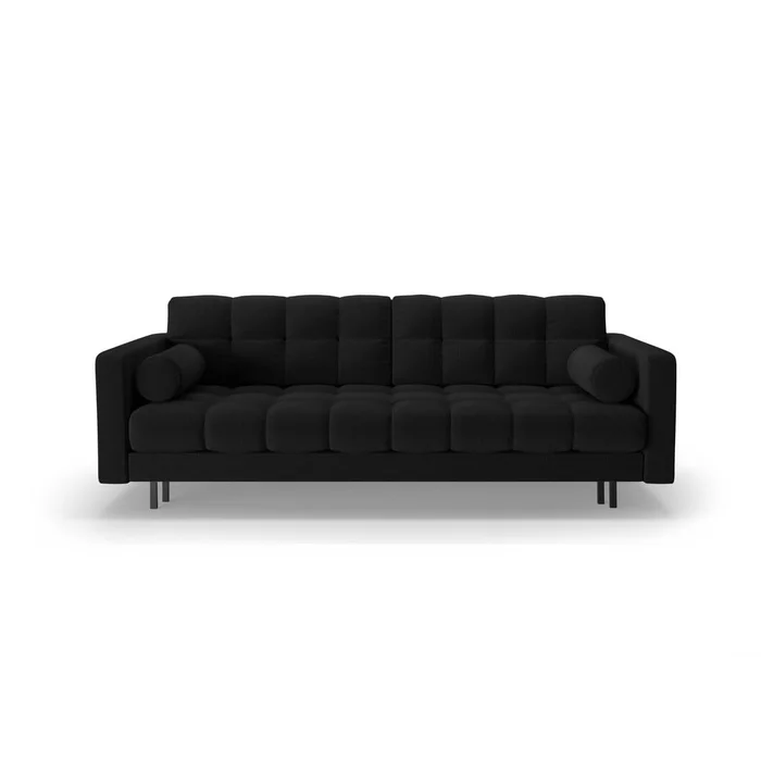 Černá rozkládací pohovka Bali 222 cm s úložným prostorem