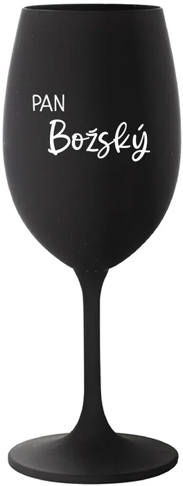 Černá sklenice na víno 350 ml s motivem Pan Božský