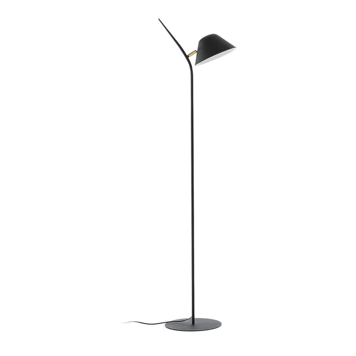Černá stojací lampa Aurelia s kovovým stínidlem