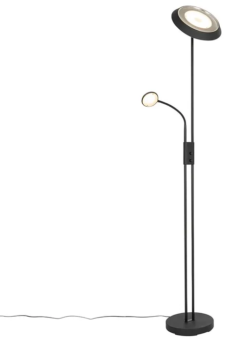 Černá stojací lampa Fez s LED a stmívačem
