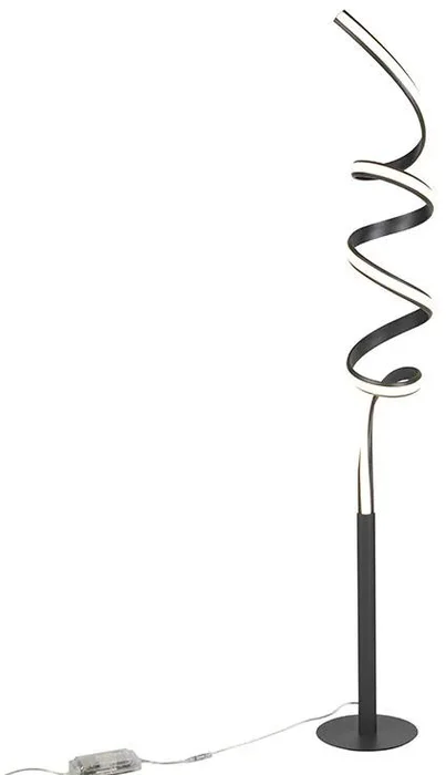 Černá stojací lampa s LED a stmívačem Twisted