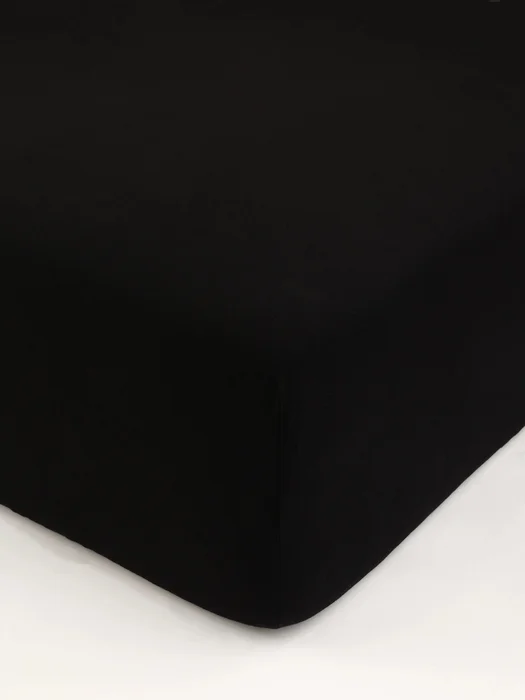 Černé jersey prostěradlo s elastanem 140x200 cm