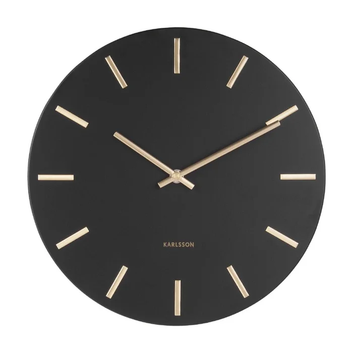 Černé nástěnné hodiny Karlsson Charm 30 cm