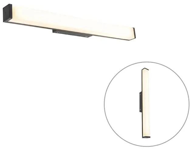 Černé nástěnné LED svítidlo do koupelny 62 cm