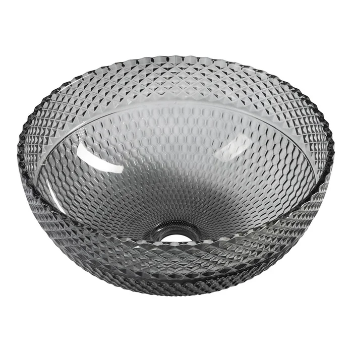 Černé skleněné kulaté umyvadlo 39,5 cm Marac