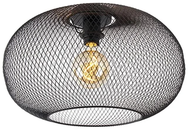 Černé stropní svítidlo Mesh Ball 45 cm