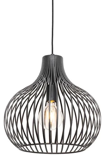Černé závěsné LED svítidlo Saffira 38 cm