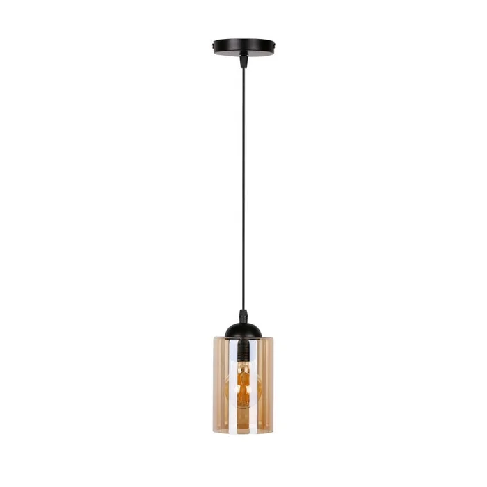 Černé závěsné svítidlo Bistro s skleněným stínidlem 10 cm