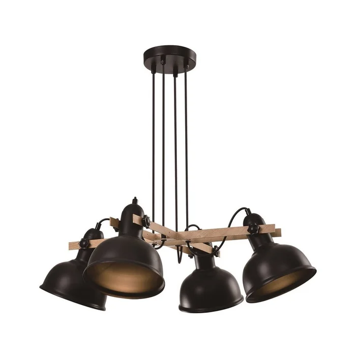 Černé závěsné svítidlo Reno s kovovým stínidlem