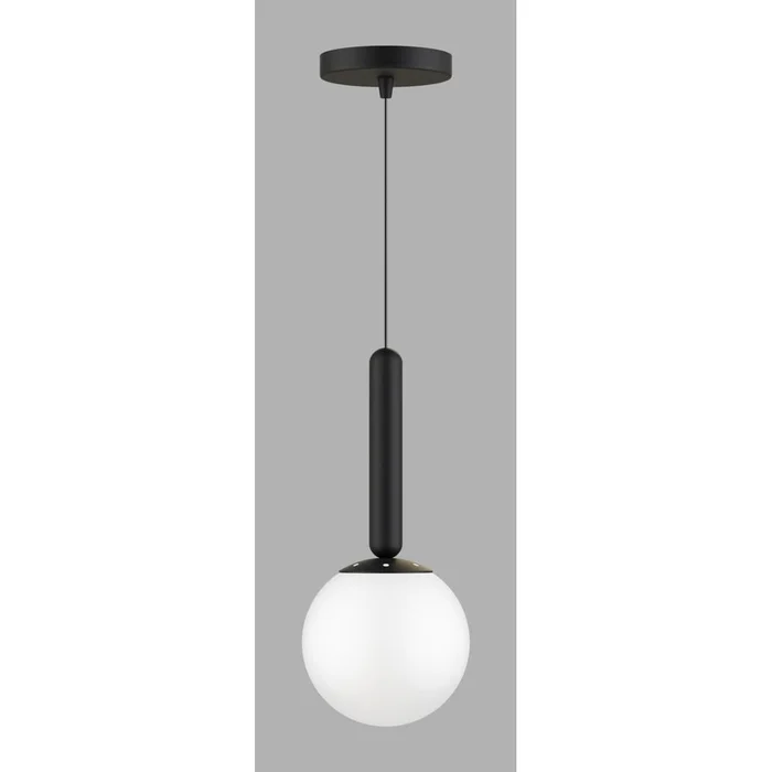 Černé závěsné svítidlo s skleněným stínidlem 15 cm
