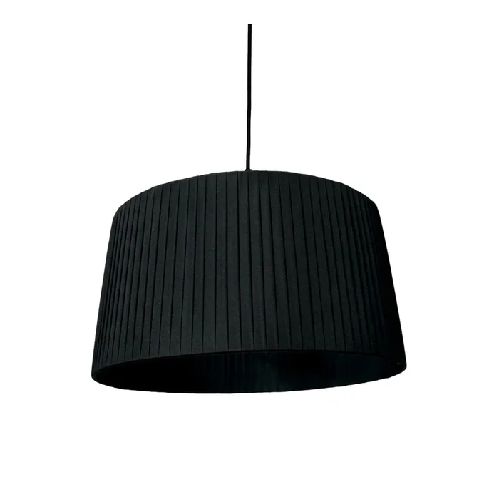 Černé závěsné svítidlo s textilním stínidlem 50 cm