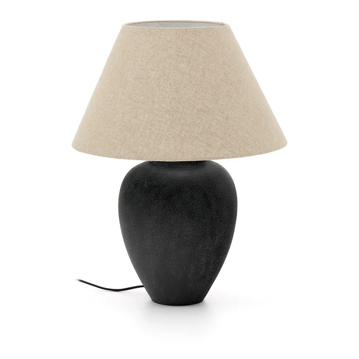 Černo-béžová stolní lampa Mercadal
